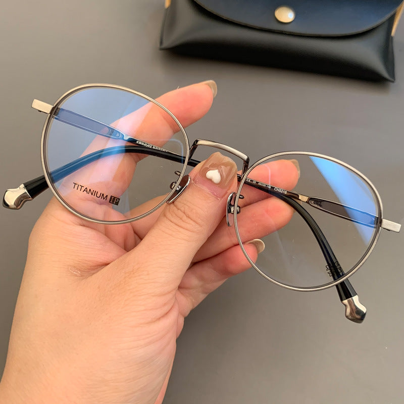 CHH Chrome Hearts Glasses Pure Titanium Round Ultra Light Myopia Glasses Frame