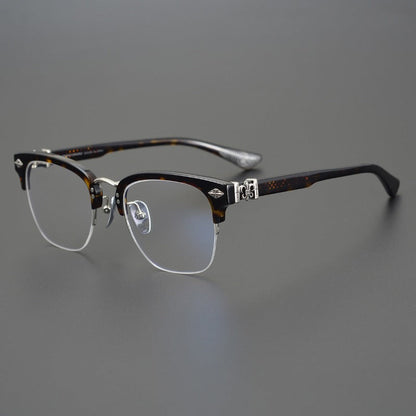 CHH Chrome Hearts Glasses square thick frame half frame myopia glasses frame