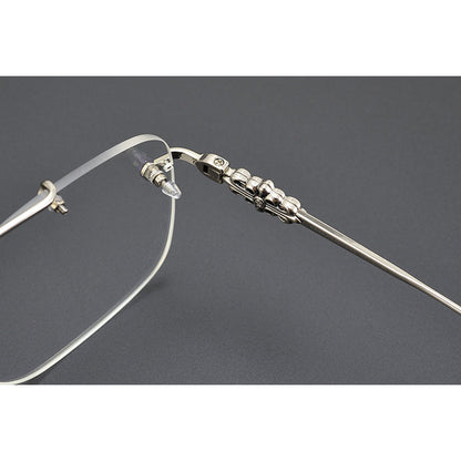 CHH Chrome Hearts Glasses Fashion Double Beam Frameless Myopia Glasses Frame
