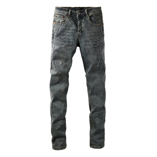 Purple Brand Crystal Diamond Jeans #9122