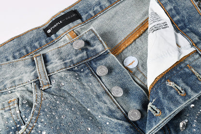 Purple Brand Crystal Diamond Jeans #9133