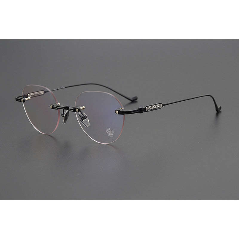 CHH Chrome Hearts Glasses Frameless Pure Titanium Glasses Frame Personalized Business