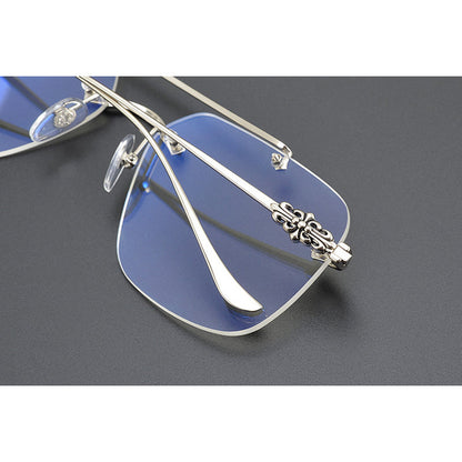 CHH Chrome Hearts Glasses Fashion Double Beam Frameless Myopia Glasses Frame