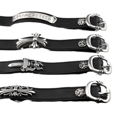 Chrome Hearts Cuff Plate Gunslinger  Leather Bracelet For Men
