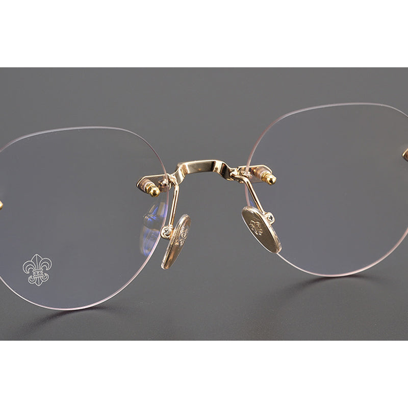 CHH Chrome Hearts Glasses Frameless Pure Titanium Glasses Frame Personalized Business