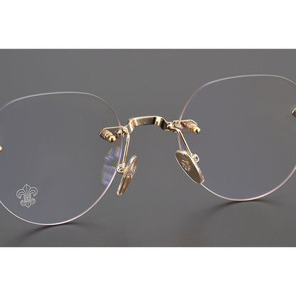 CHH Chrome Hearts Glasses Frameless Pure Titanium Glasses Frame Personalized Business