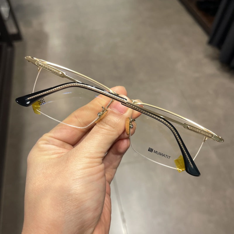 CHH Chrome Hearts Glasses Pure Titanium Half Frame Business Glasses Frame
