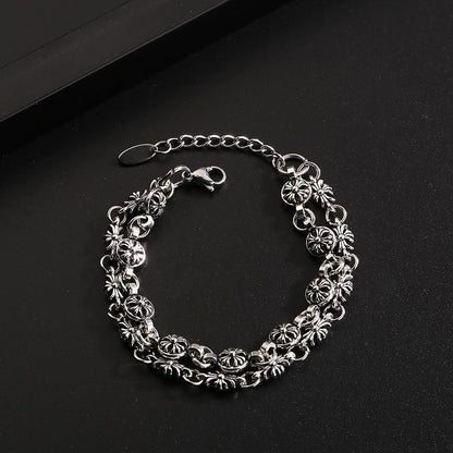 Chrome Hearts double-layer Cross simple bracelet