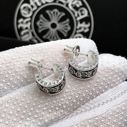 Chrome Hearts ear plug half hoop earrings