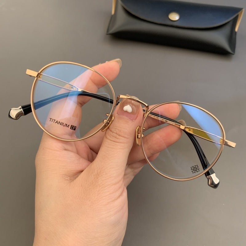 CHH Chrome Hearts Glasses Pure Titanium Round Ultra Light Myopia Glasses Frame