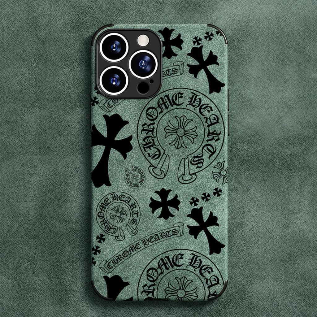 Chrome Heart  Leather iPhone Case