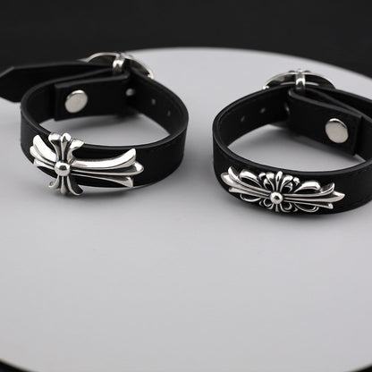 Chrome Hearts Cuff Plate Gunslinger  Leather Bracelet For Men