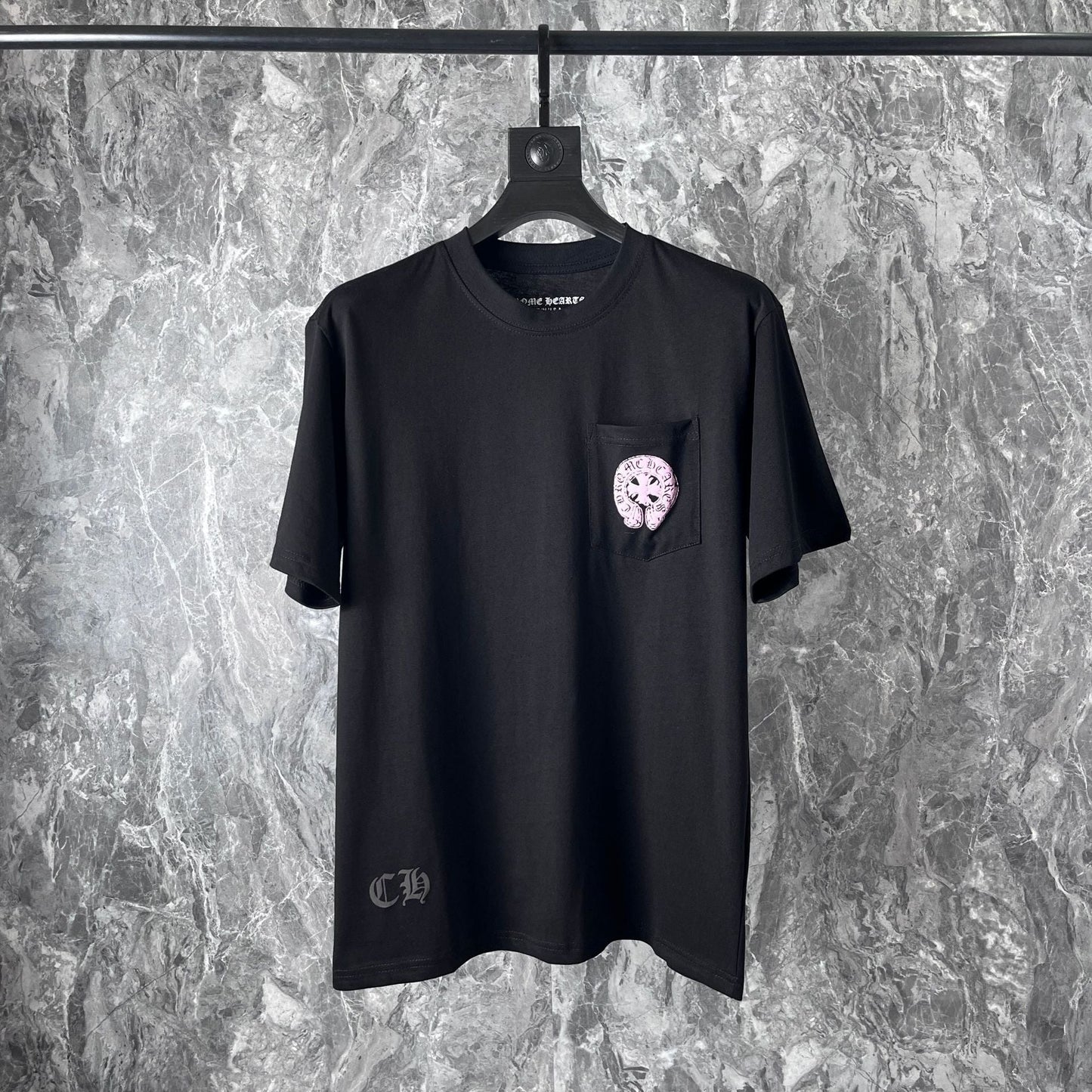 CHH Chrome Heart T Shirts Chrome Hearts Pink Sanskrit Short Sleeve T-Shirt