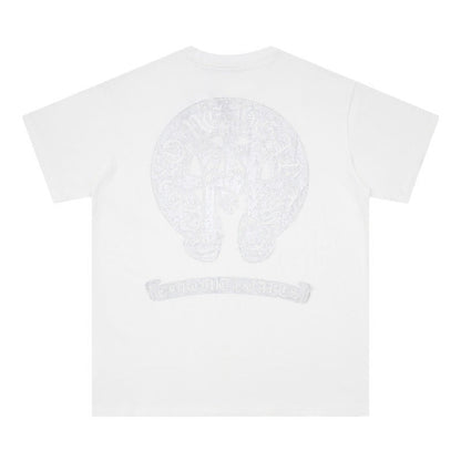 CHH Chrome Heart T Shirts Croix Sanskrit Cross Horseshoe Old T-Shirt
