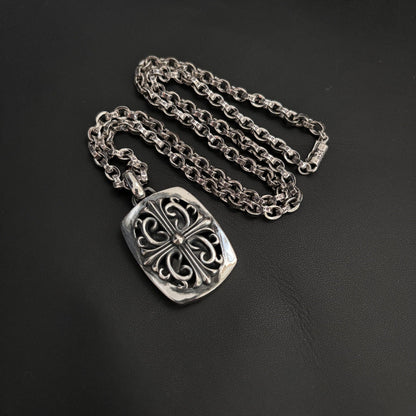 Chrome Hearts Crusader flower square pendant