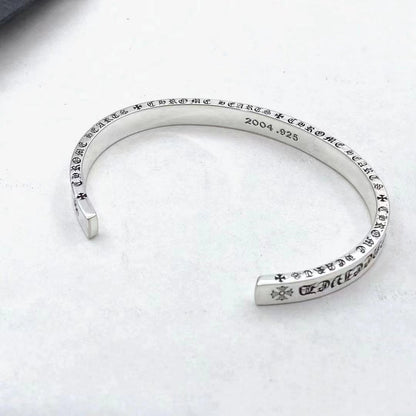 Chrome Hearts retro classic cross flower Scroll Label open bracelet