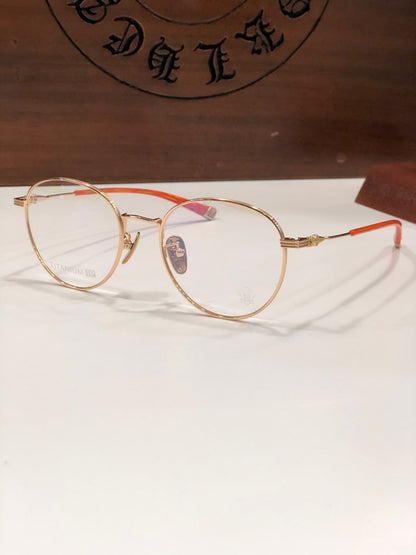 CHH Chrome Hearts Glasses Simple and stylish ultra-light titanium round frame glasses