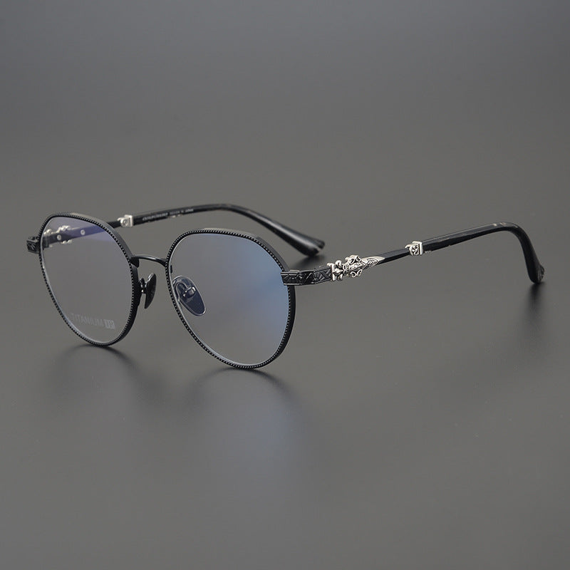 CHH Chrome Hearts Glasses Pure Titanium Vintage Carved Anti-Blue Myopia Glasses Frame
