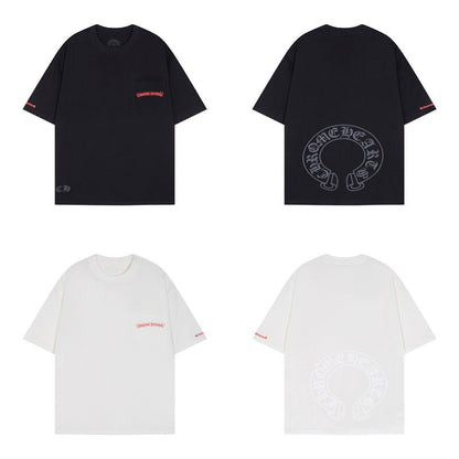CHH Chrome Heart T Shirts Chrome Hearts Sanskrit Horseshoe Pattern Short Sleeve T-Shirt