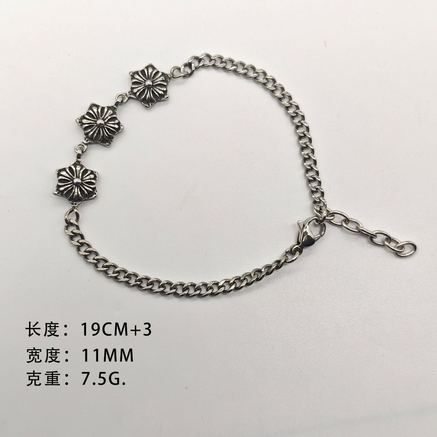 Chrome Hearts versatile 3 flower ball bracelet
