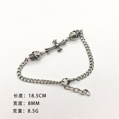 Chrome Hearts old retro bone S925 cross bracelet