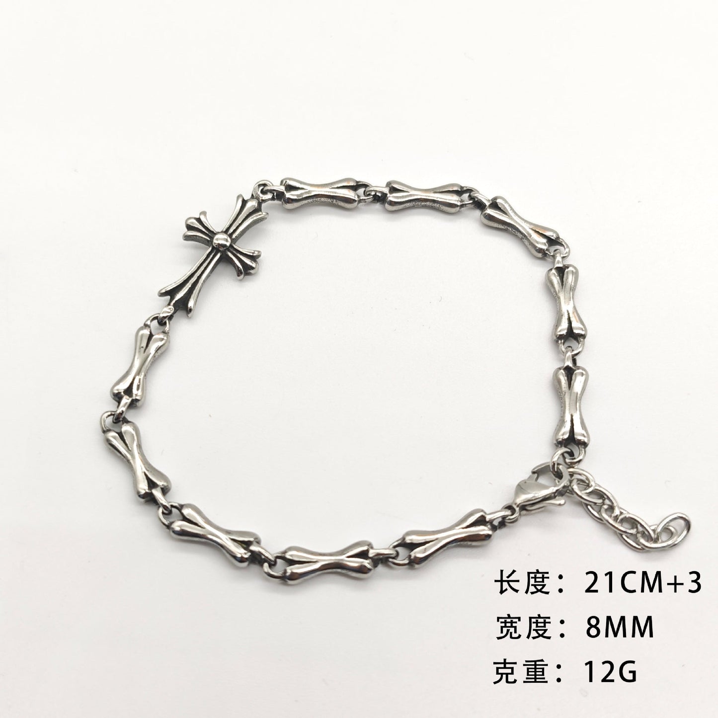 Chrome Hearts cross full bone bracelet