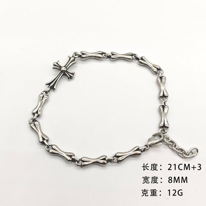 Chrome Hearts cross full bone bracelet