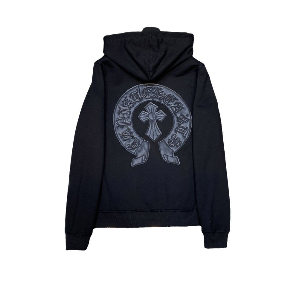 CHH Chrome Heart Hoodie Crowe cotton terry zip-up cardigan hooded sweater