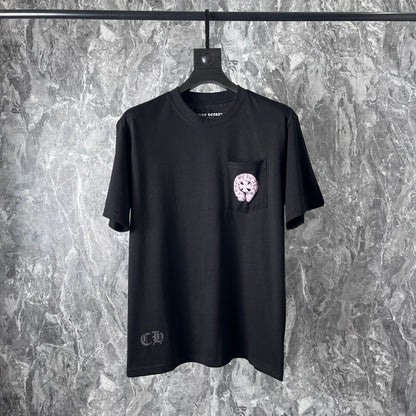 CHH Chrome Heart T Shirts Chrome Hearts Pink Sanskrit Short Sleeve T-Shirt