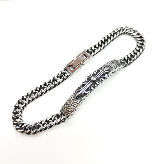 Chrome Hearts stainless steel retro polished Gothic style bracelet