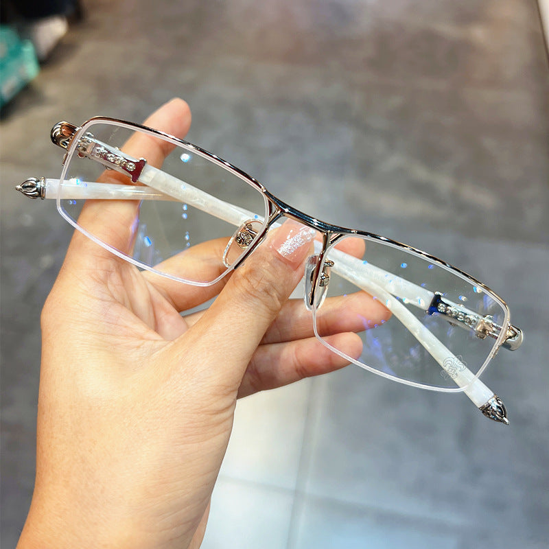 CHH Chrome Hearts Glasses Myopia Half Frame Glasses Frame Titanium Frame Business Style