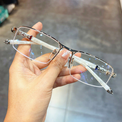 CHH Chrome Hearts Glasses Myopia Half Frame Glasses Frame Titanium Frame Business Style