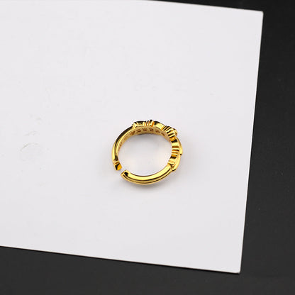 Chrome Hearts 24k gold cross flower open ring