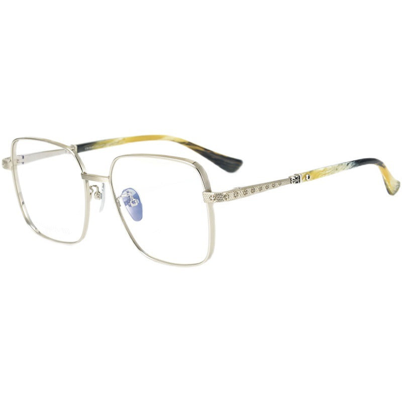 CHH Chrome Hearts Glasses Engraved Pure Titanium Versatile Square Glasses Frame