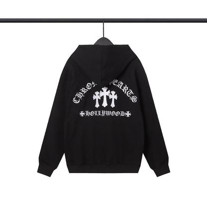CHH Chrome Heart Hoodie Croix, cross hooded zip sweater women autumn and winter