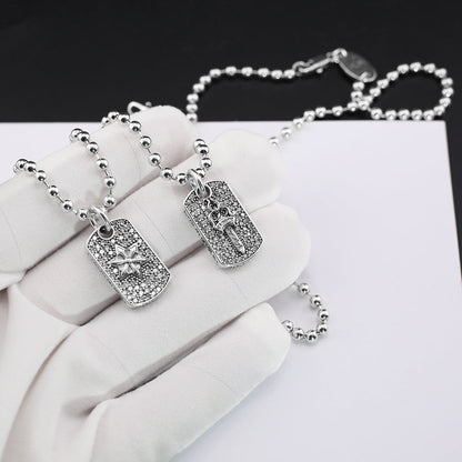 Chrome Hearts six-pointed star sword inlaid with diamonds pendant