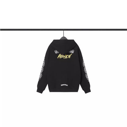 CHH Chrome Heart Hoodie Crowe hooded sweater loose casual cardigan hooded