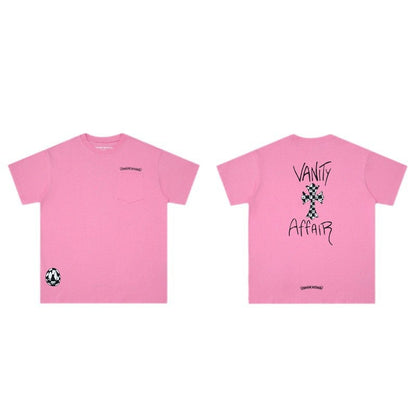 CHH Chrome Heart T Shirts Graffiti Cross Sanskrit Short Sleeve T-Shirt