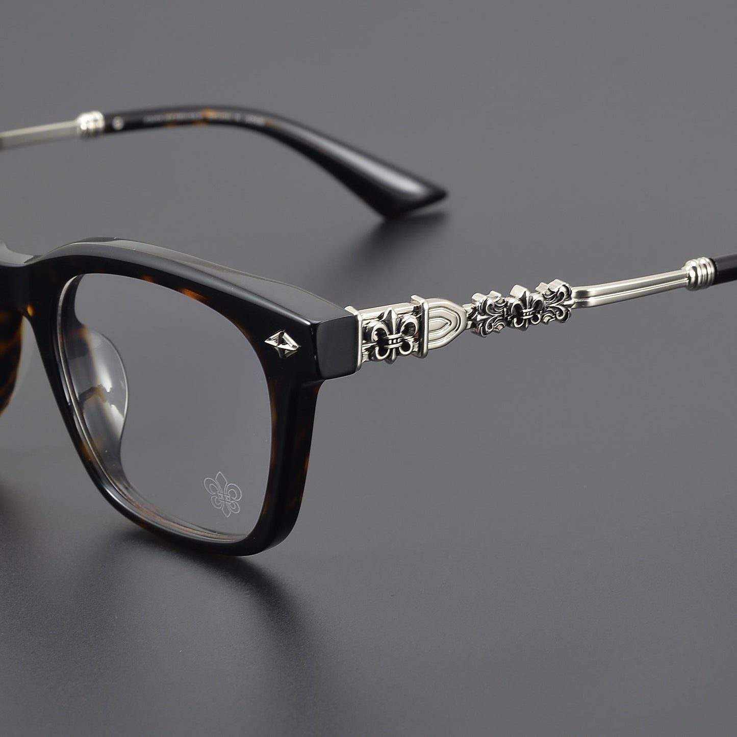 CHH Chrome Hearts Glasses Plain Silver Versatile Flat Mirrors Myopia Glasses Frame