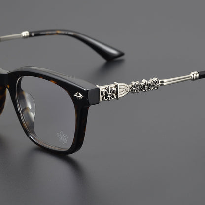 CHH Chrome Hearts Glasses Plain Silver Versatile Flat Mirrors Myopia Glasses Frame