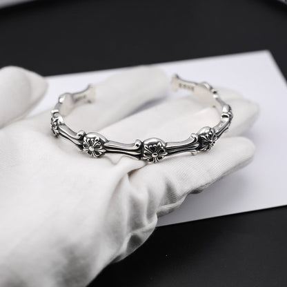 chrome hearts retro five-pointed flower open bracelet