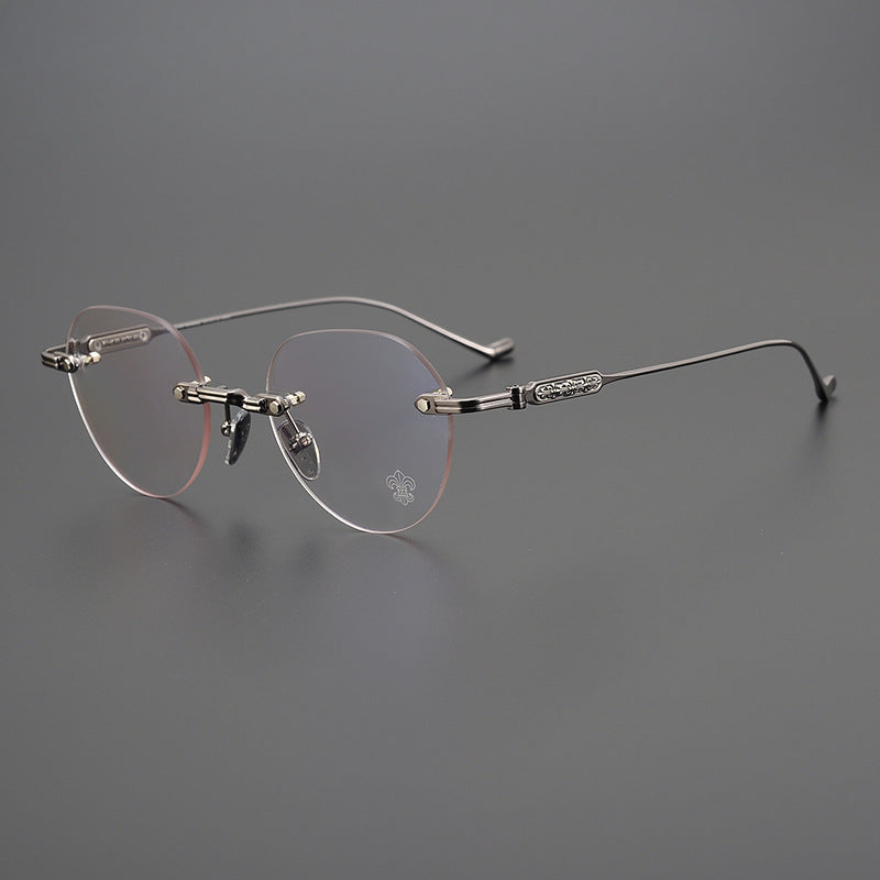 CHH Chrome Hearts Glasses Frameless Pure Titanium Glasses Frame Personalized Business
