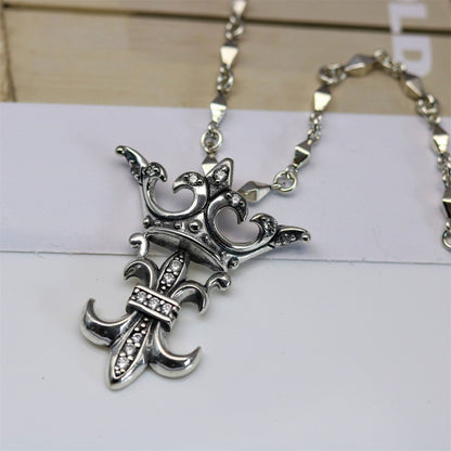 Chrome Hearts old crown anchor diamond pendant