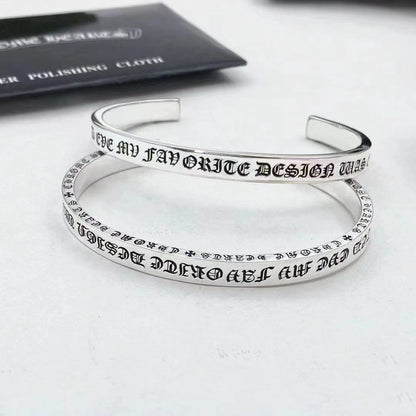 Chrome Hearts retro classic cross flower Scroll Label open bracelet