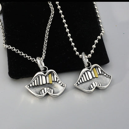 Chrome Hearts big mouth gold tooth necklace