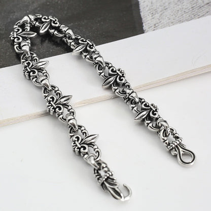 Chrome Hearts 925 Sterling silver Vitange Gothic fleur-de-lis Crown bracelet