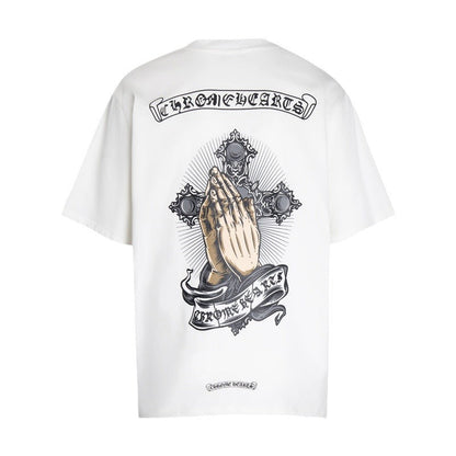 CHH Chrome Heart T Shirts T-Shirt Loose Cross Print