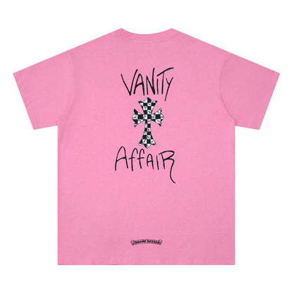 CHH Chrome Heart T Shirts Graffiti Cross Sanskrit Short Sleeve T-Shirt