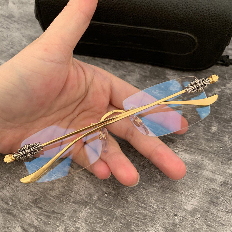 CHH Chrome Hearts Glasses Frame Perforated Business Frameless