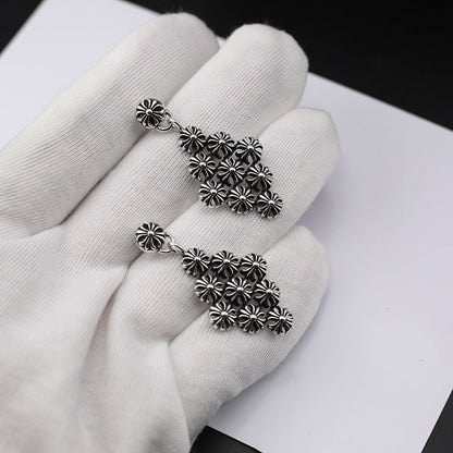 Chrome Hearts retro cross rivet earrings